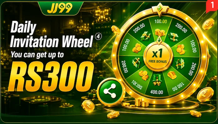 jj99 game daily invitation wheel bonus image